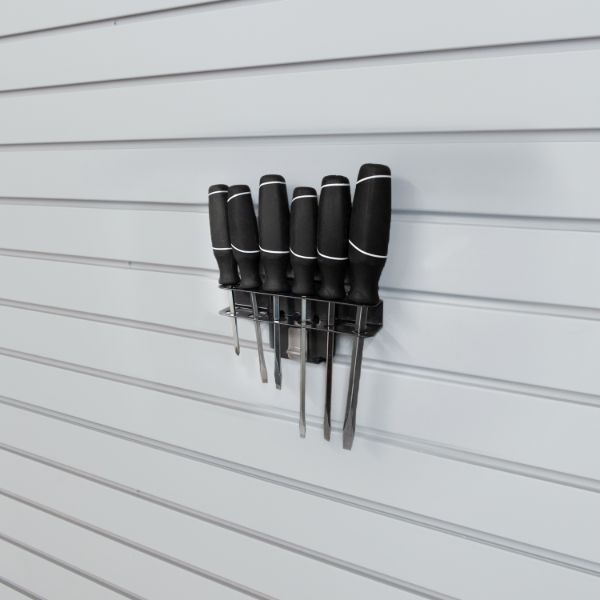 Screwdriver Rack with Props Accessory for Garage Slatwall