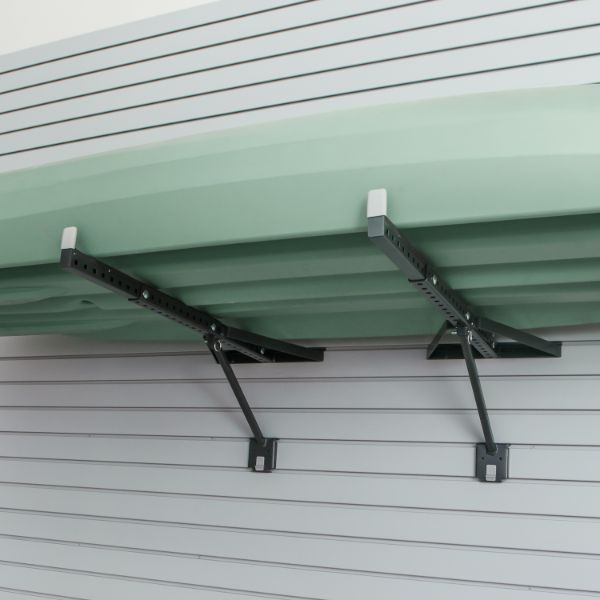 Utility Arm Kayak Rack with Props Accessory for Garage Slatwall