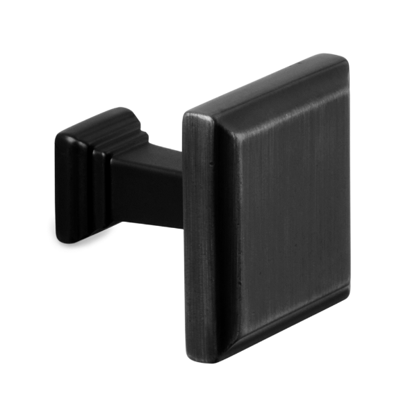 Matte Black Color Option for Transitional Square Style Knob