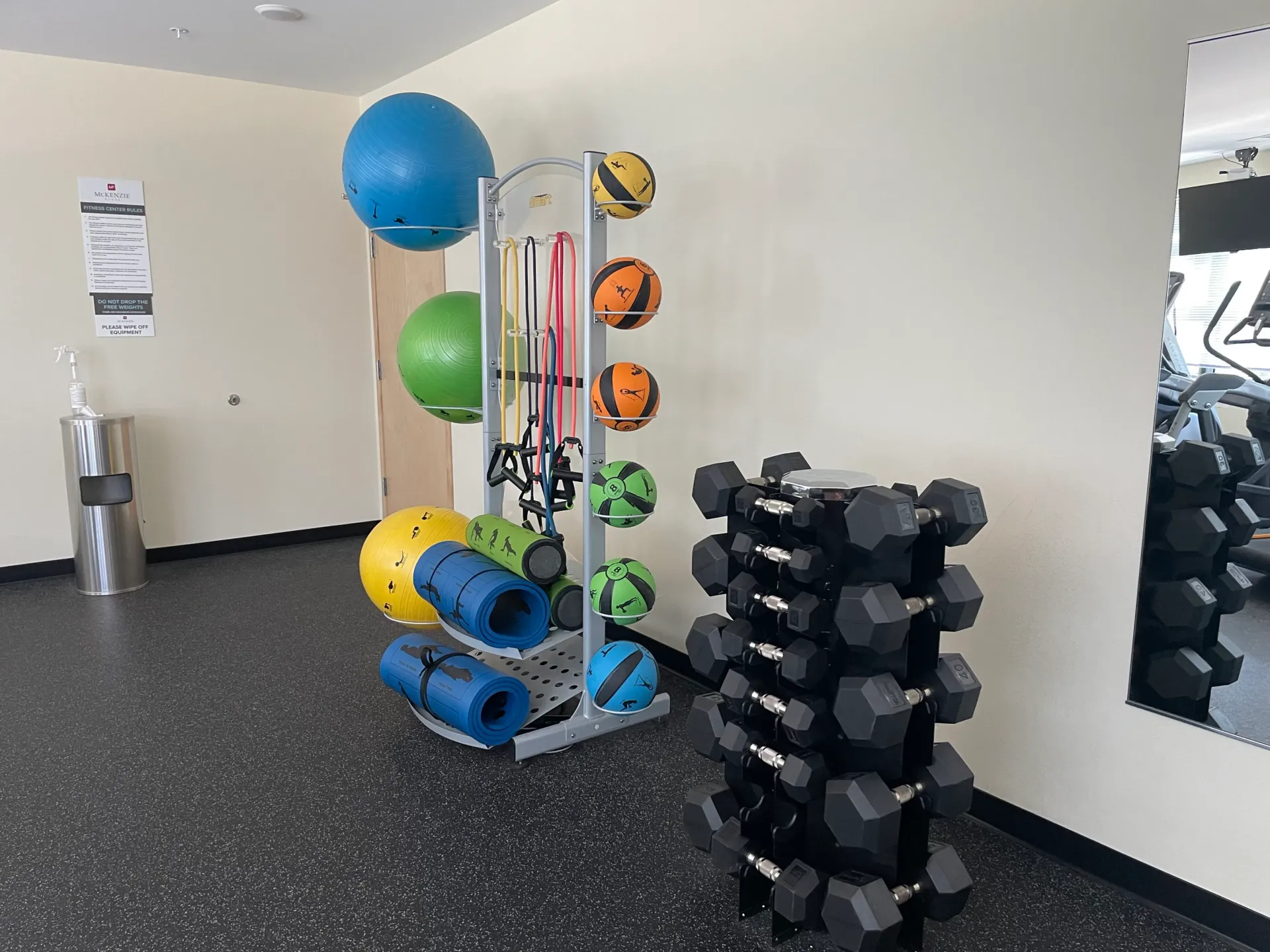Fitness center at McKenzie Place Apartments in Madison, WI.