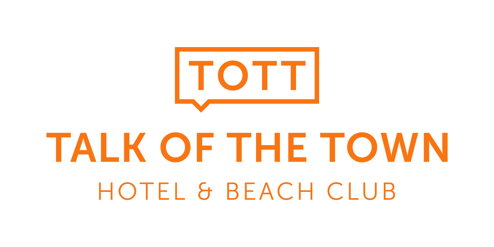 Talk of the Town Hotel logo orange on white background