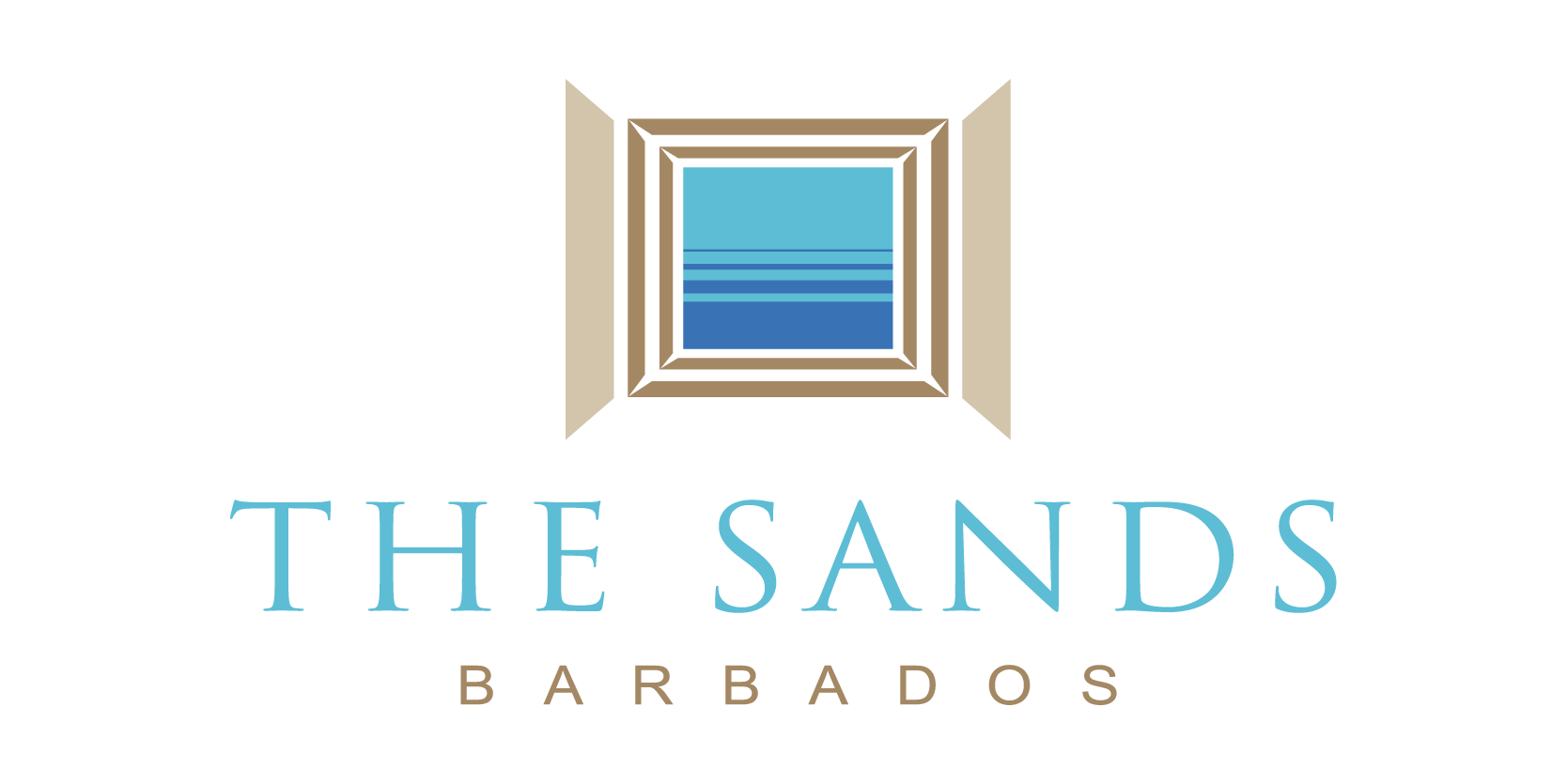 The Sands Barbados logo gold and turquiose