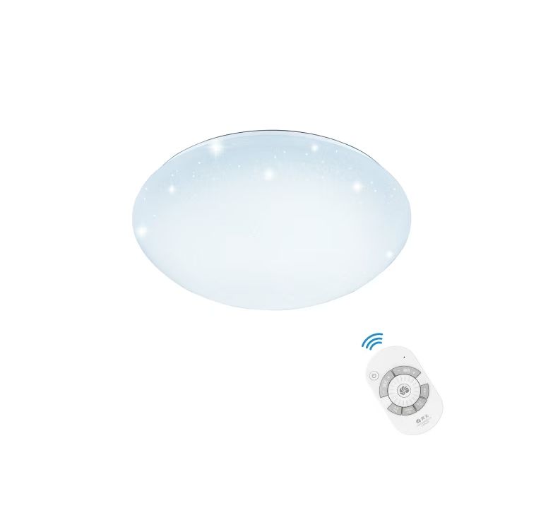 Box of a 30W DANCELIGHT ceiling light, white with blue and orange accents, displaying a round light.