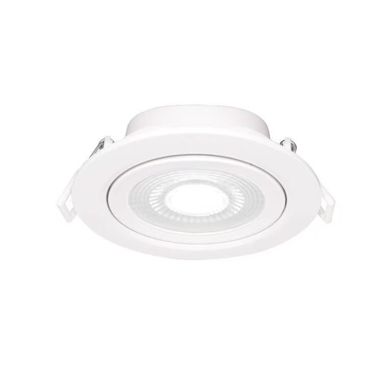 White recessed LED spotlight fixture.