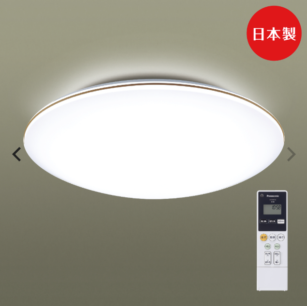 Round white ceiling light with remote; Japanese made.