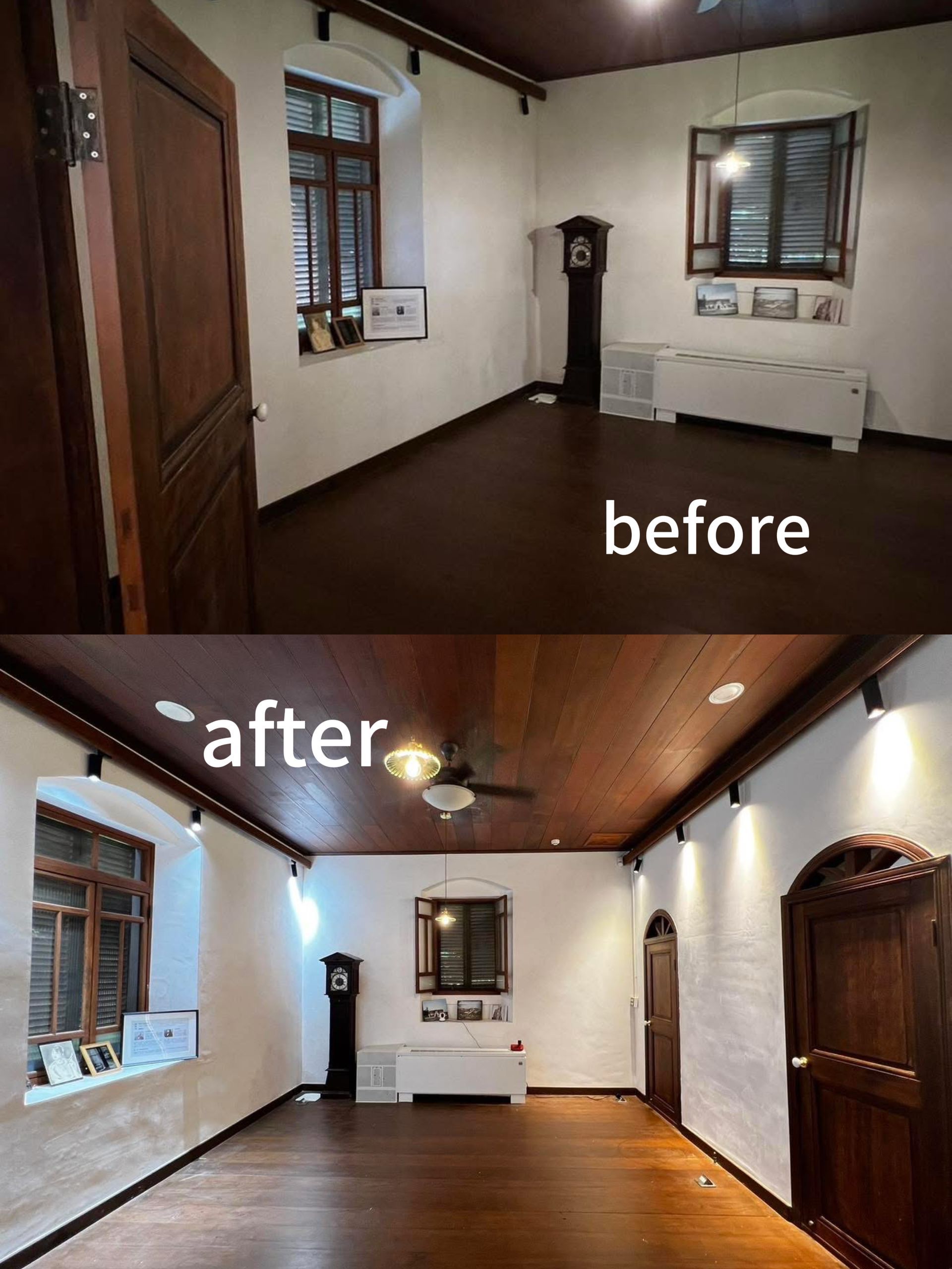 Room transformation comparison. Top: