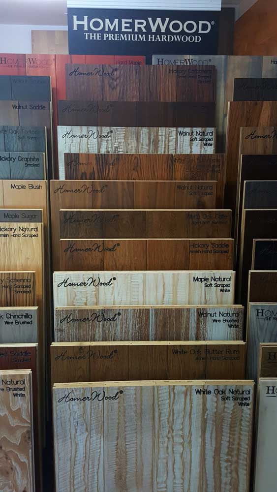 Middle Row of Homerwood Samples - wood flooring in Hadley, MA