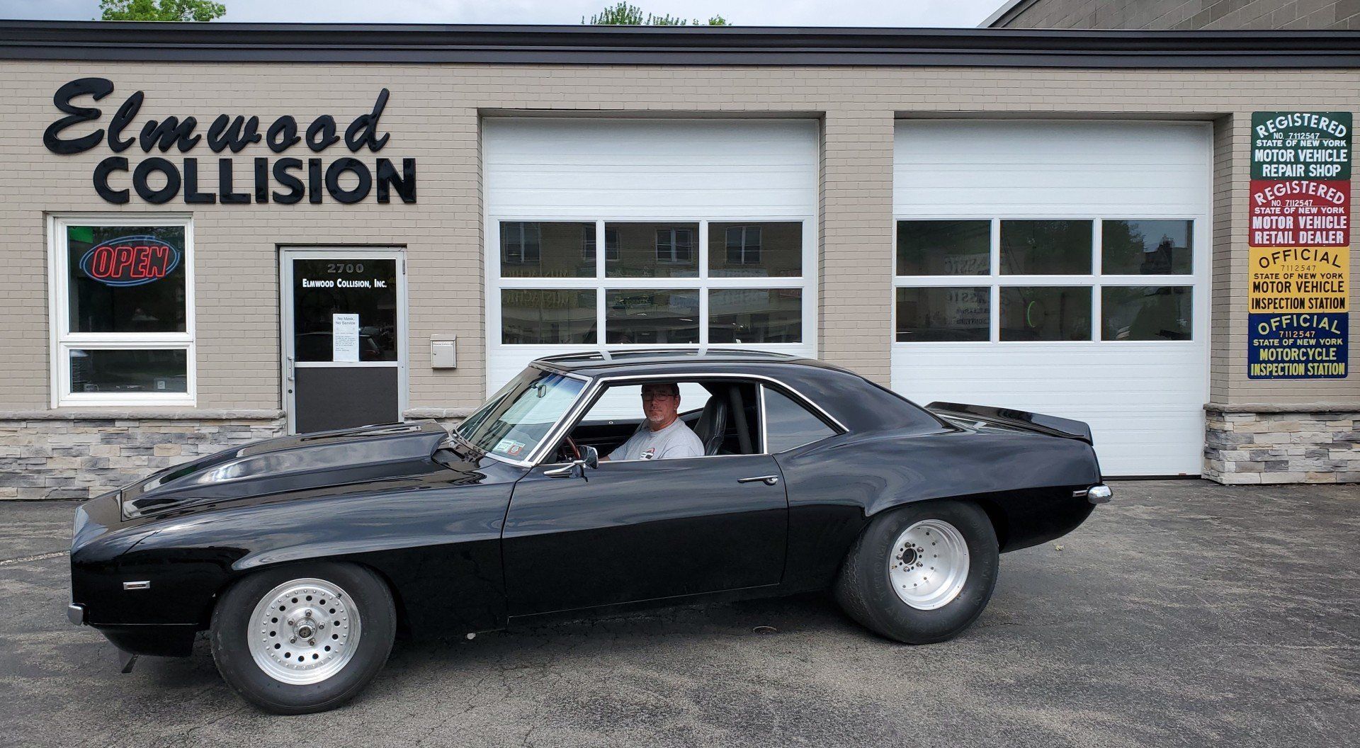 1969 Camaro Z/28 in collision repair & auto body shop located at 2700 Elmwood Avenue in Tonawanda, New York