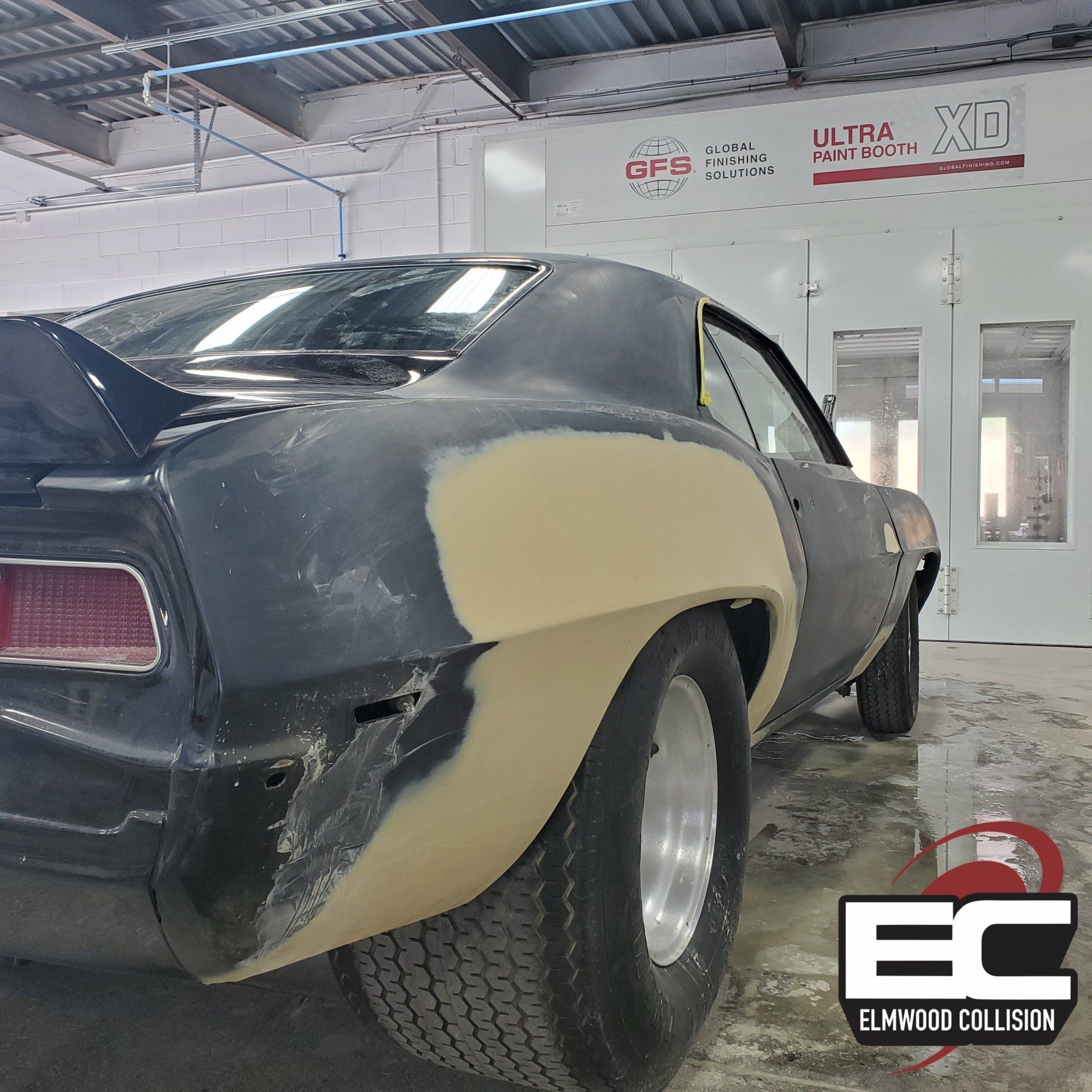 1969 Camaro Right Quarter Panel with body work and primed