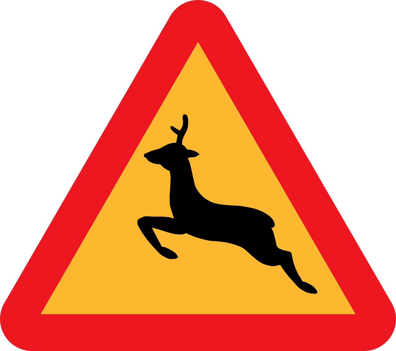 deer crossing warning sign