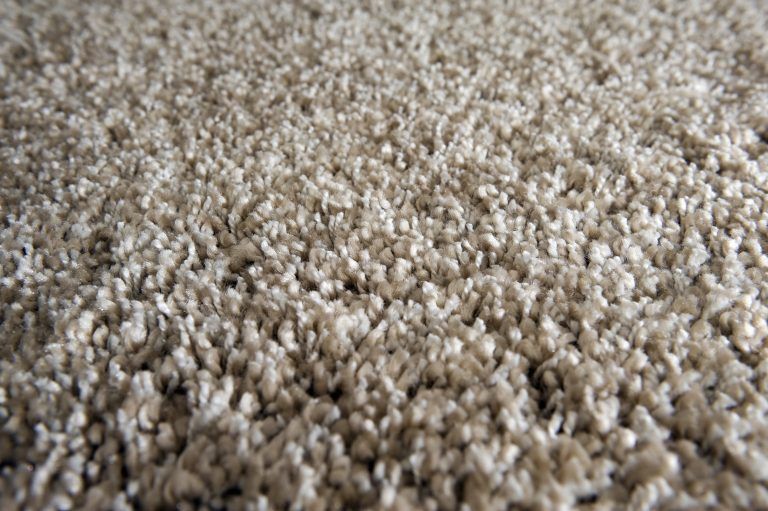 A close-up view of a tan carpet
