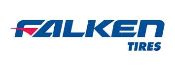 Falken Tires logo in blue with a red and blue design element above the 