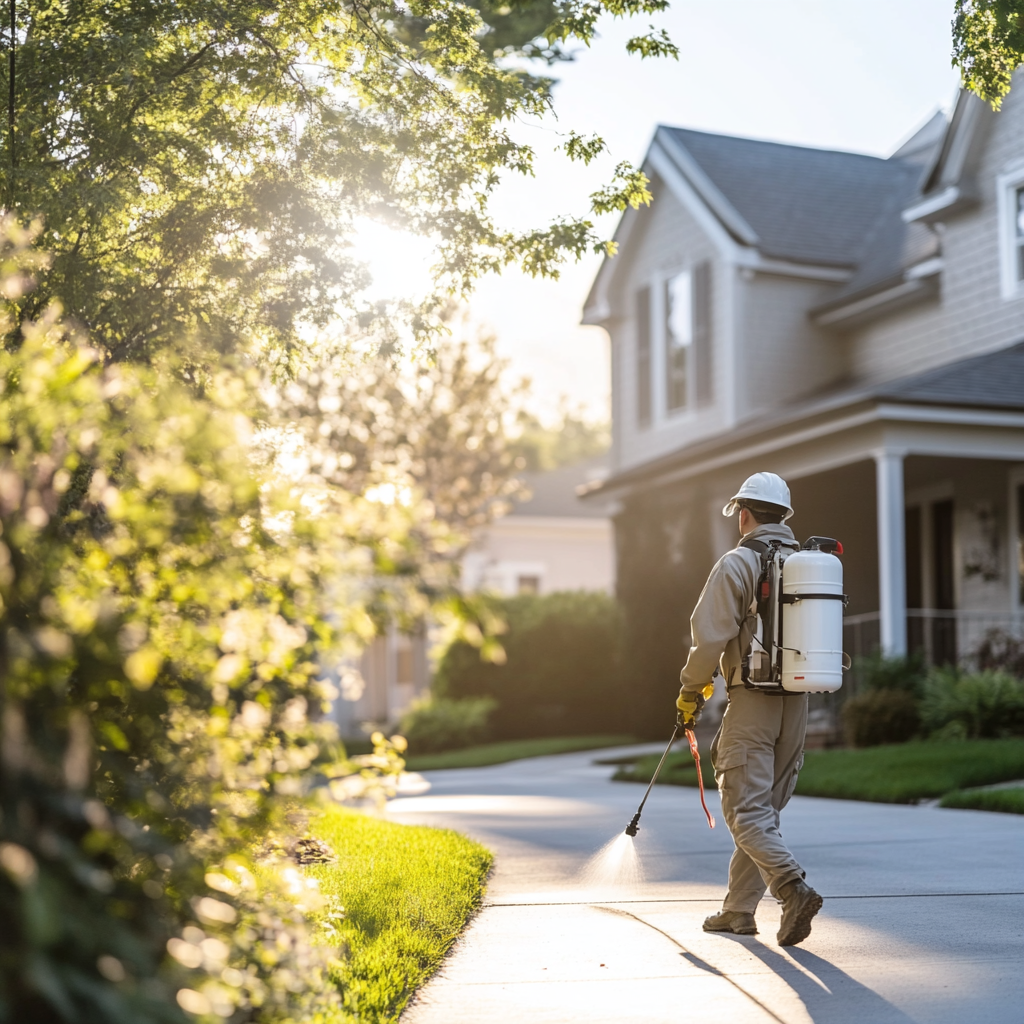 pest control worker at a client's house