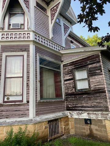 A large house, weathered