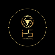 Golden logo for i-5 Football Academy: a soccer ball inside a circle with