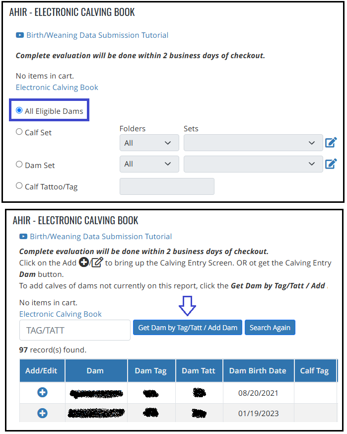 Reg/Entry Screen
