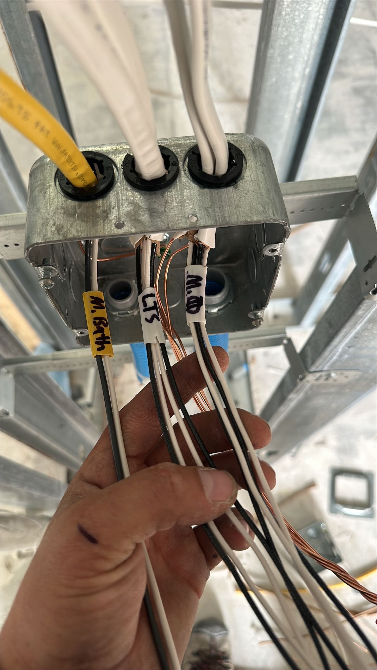 A person is holding a bunch of wires in their hand.