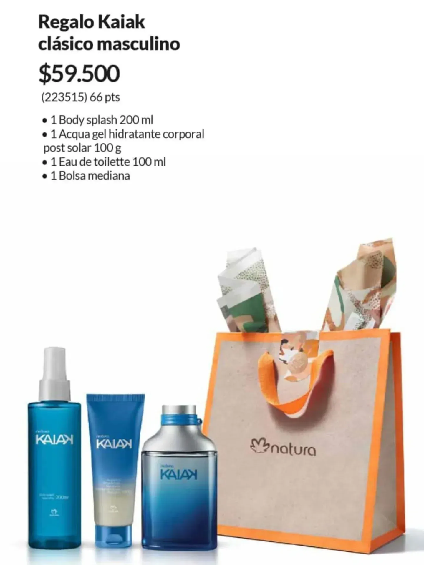 Set de regalo con frascos en tonos azules y una bolsa.