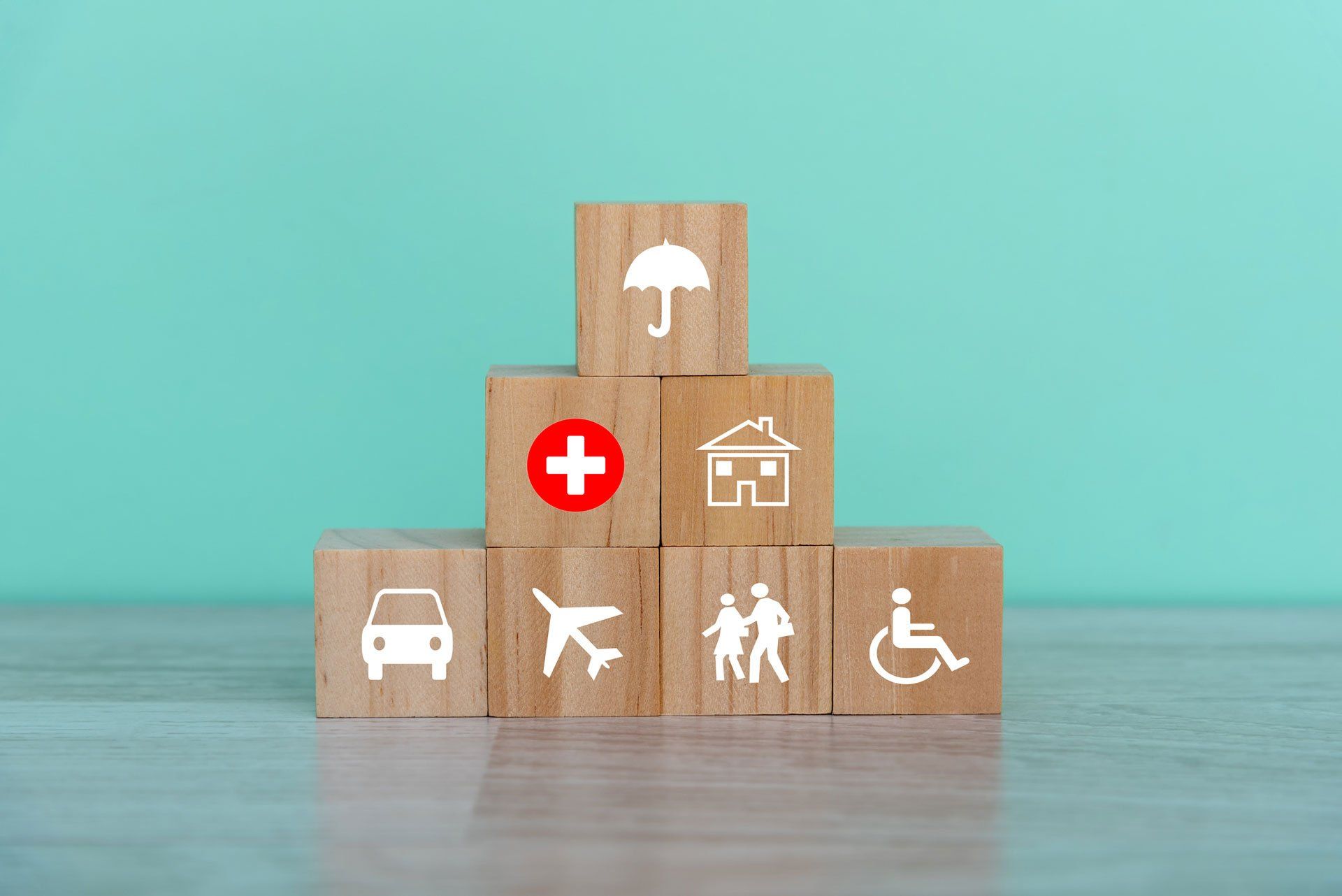 Blocks with Health Icons Concept — Canton, MI — Tucker Insurance Agency