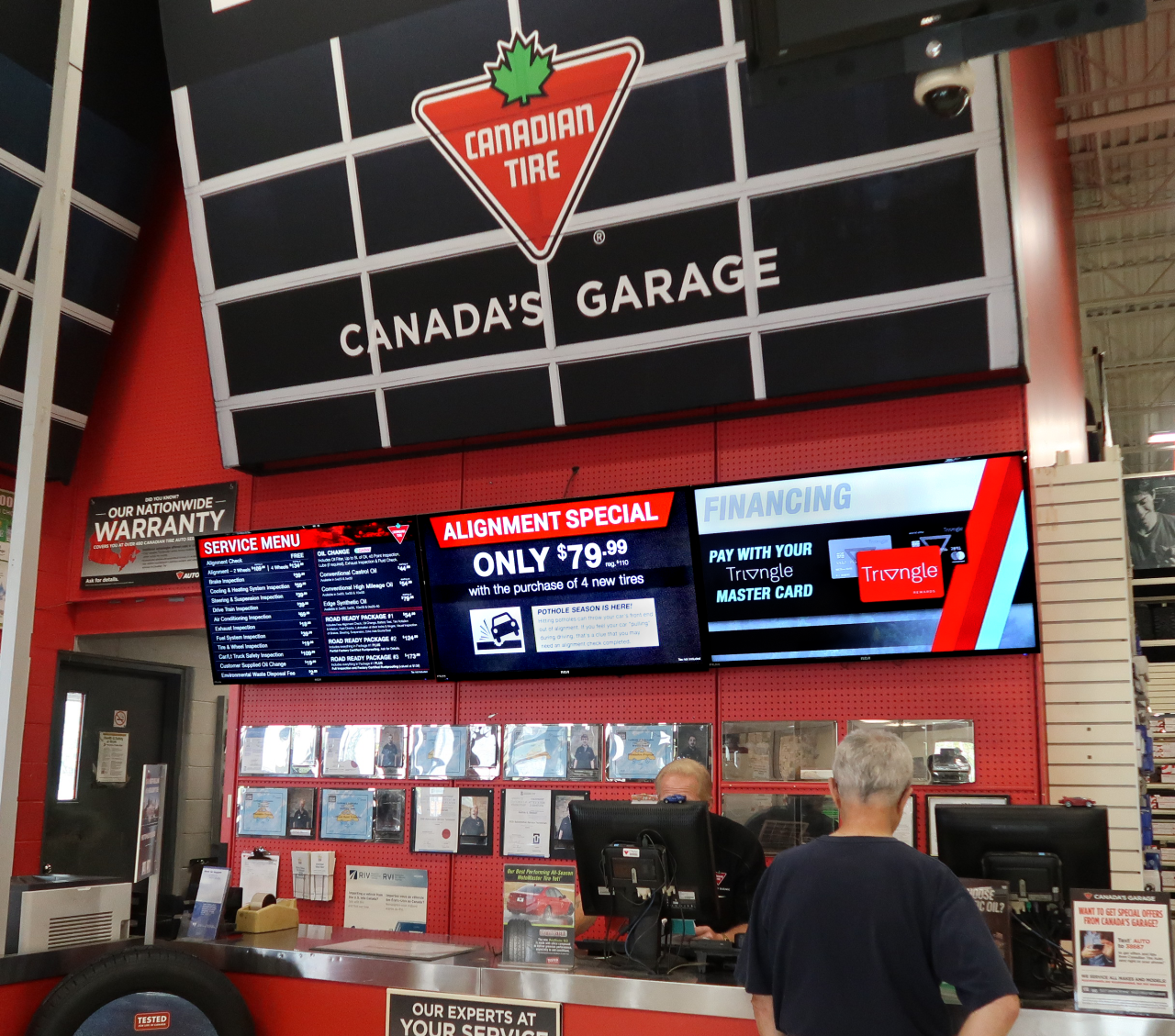 Digital Signage installed at Canadian Tire