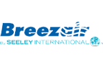 Breezair logo with blue text and a stylized graphic; 