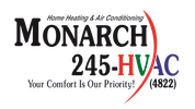 Logo for Monarch Home Heating & Air Conditioning, with text 