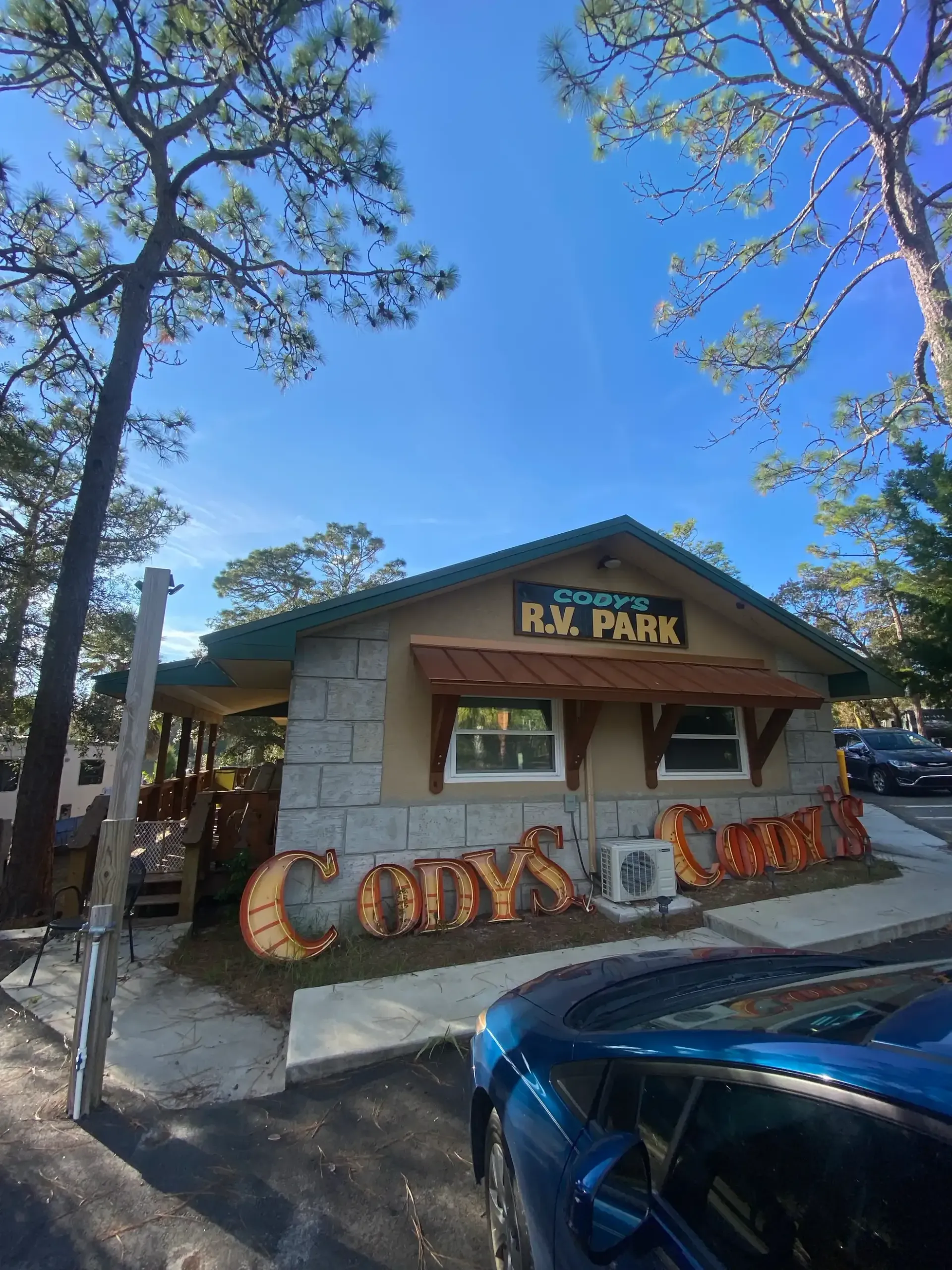 RV Park building with sign 