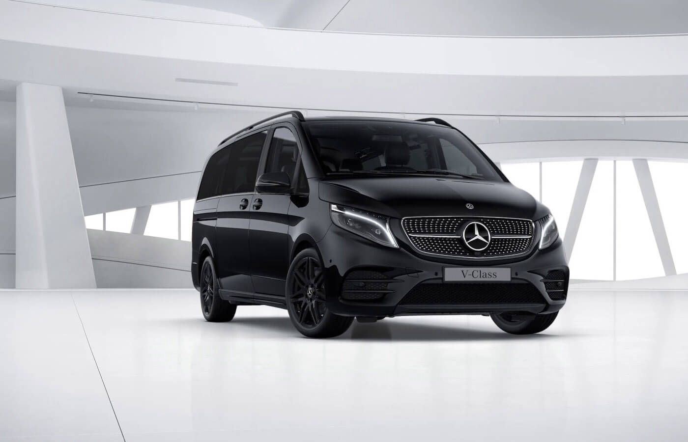 Black Mercedes-Benz V-Class.