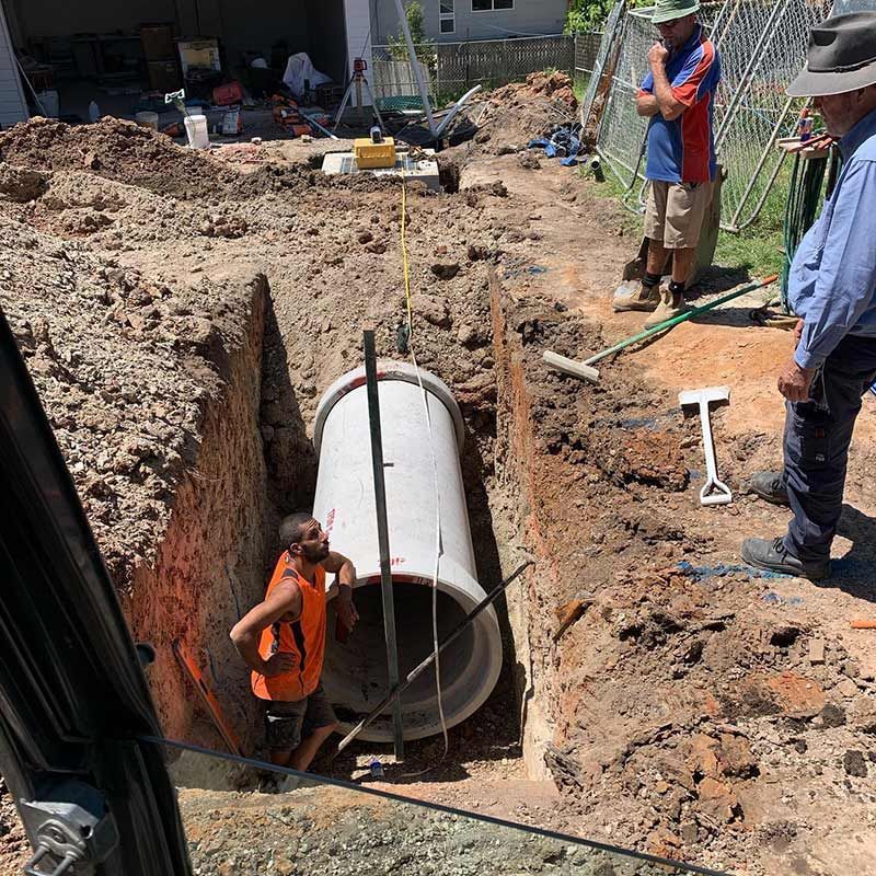 Excavating And Laying Concrete Pipe — Atholyn Earthmovers in Wyee, NSW