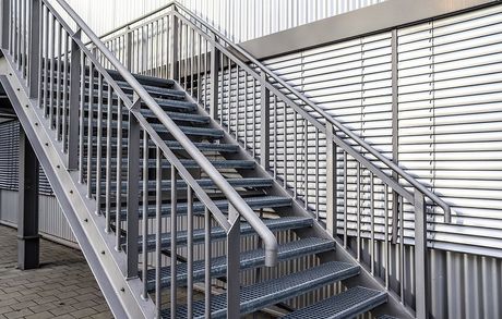 an outdoor metal stairs