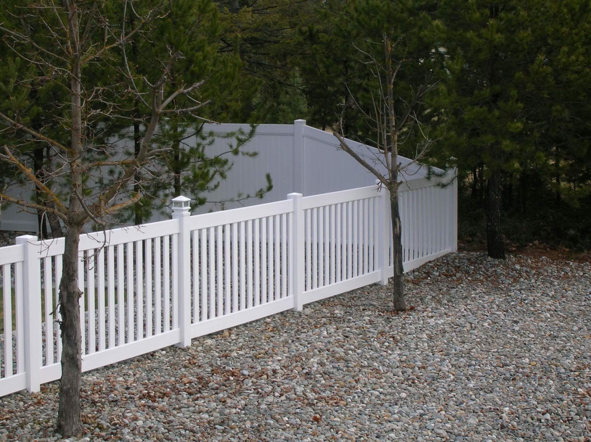 White Fences with Light — Hayden, ID — American Fence Company