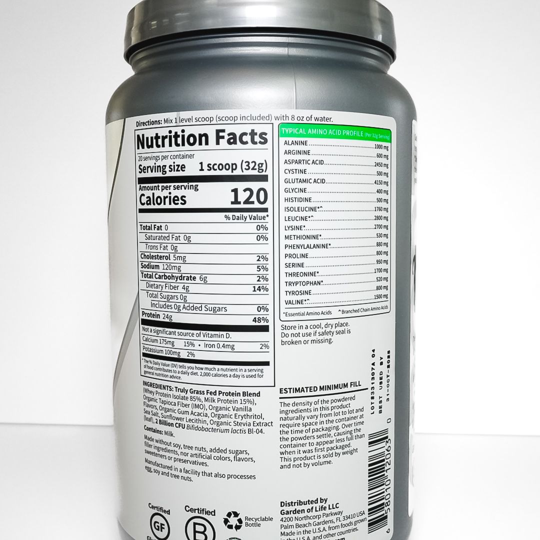 Certified Grass Fed Whey (Vanilla)