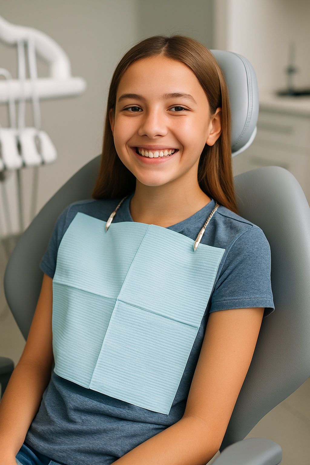 girl in dentist chair