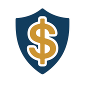 A shield with a dollar sign on it.