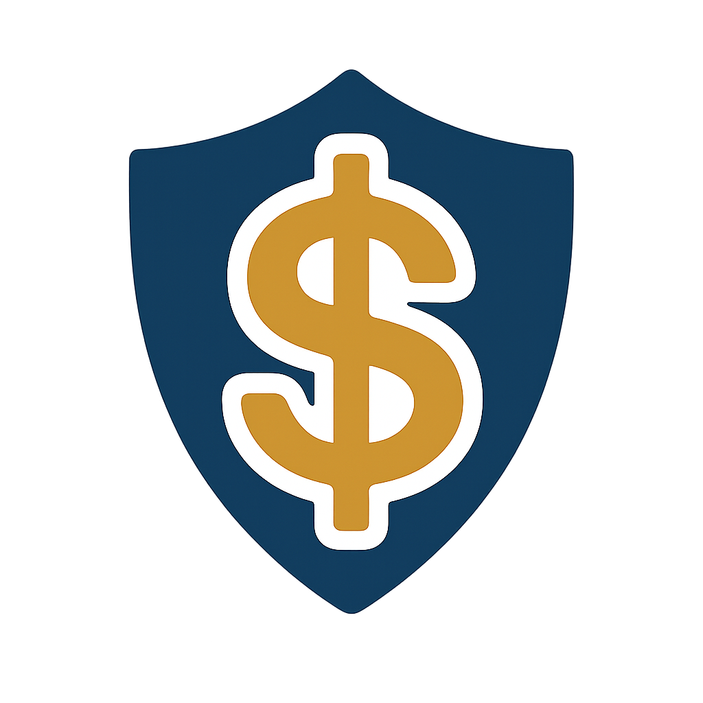 A shield with a dollar sign on it.