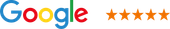 A google logo with five stars on it