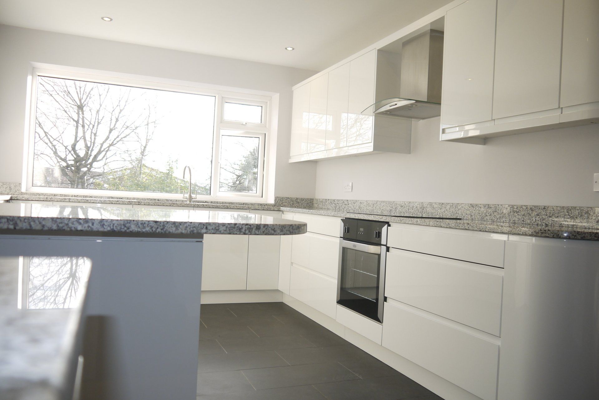 new kitchen granite worktop gloss white belling oven