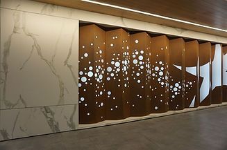 A large wall with a star