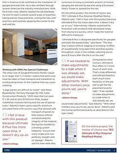 A page from a magazine with a picture of a building in the background