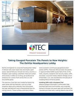 A brochure about taking gauged porcelain tile panels to new heights.