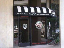 Storefront Awnings — Black and White Awnings in Los Angeles, CA