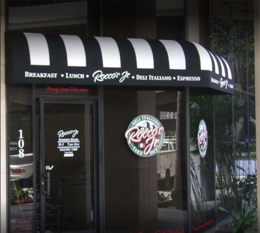 Awnings For Your Storefront — Rocco's Jr Black and White Awnings in Los Angeles, CA