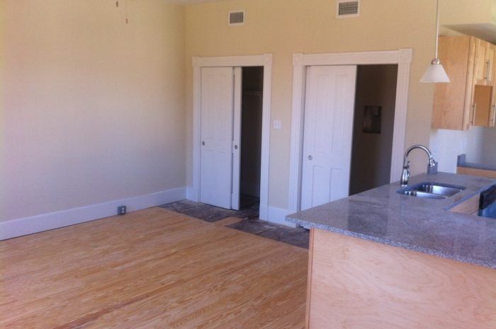 Interior view of closets from kitchen in 801-803 N 23rd Street after renovations