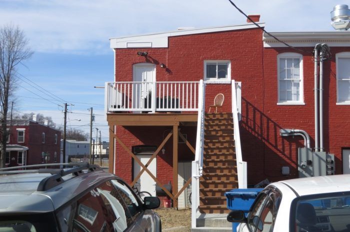 Exterior view of new porch at 801-803 N 23rd Street from rear