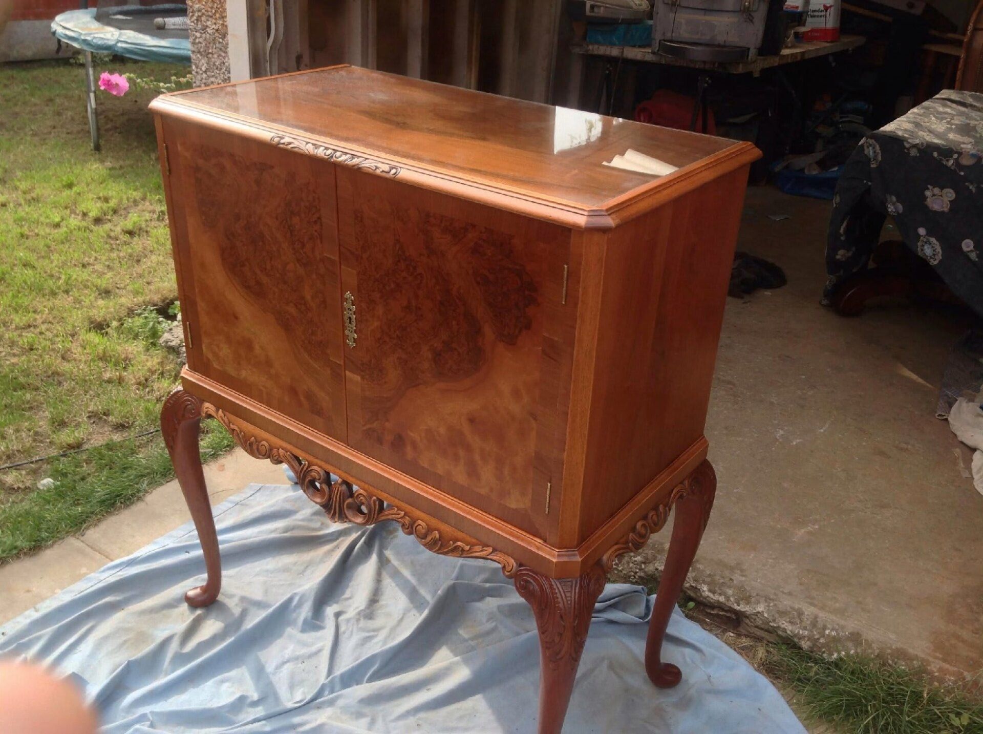 recently polished antique dresser