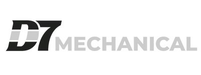 a black and white logo for a company called d7 mechanical .