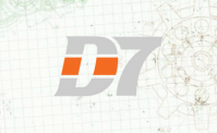a logo for a company called d7 is on a graph paper .