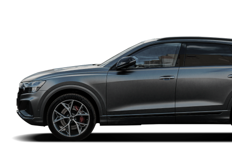 A gray audi q8 is shown from the side on a white background | DAS Auto Werks