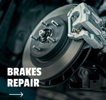 A close up of a brake disc with the words brakes repair below it | DAS Auto Werks