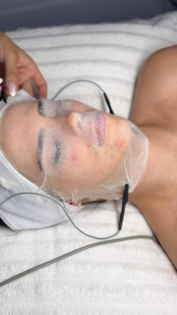 Woman With a Facial Mask and Attached Electrodes Undergoing a Skincare Treatment — Sage Spa & Beauty in Mackay, QLD